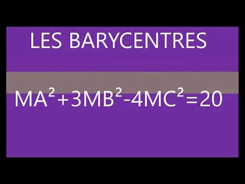 Barycenters - MA+3MB²-4MC²=20 Set of points with ABC isosceles rectangle