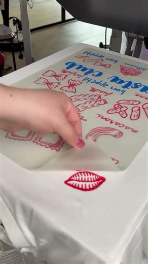 The clear carrier transfer makes placement effortless #Heattransfers #Screenprintedtransfers