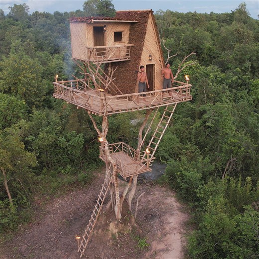 How To Build Tree House 19m | Survival Builder Viral