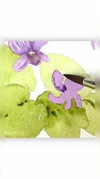 Quick and Easy Watercolor Violets Painting #watercolorflowers