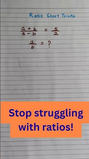 Master Ratios in Seconds🔥| Easy Ratio Tricks You’ll Never Forget! #maths #mathstricks #easylearning