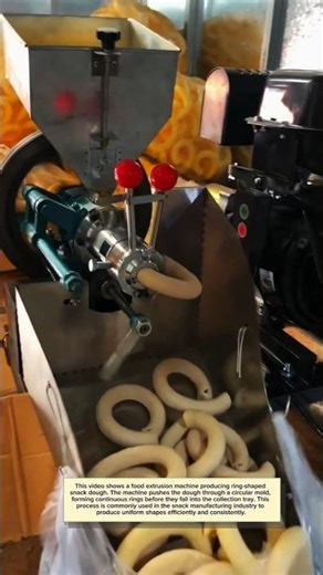 Industrial Snack Ring Extruder Machine Food Processing Technology #machine #engineering