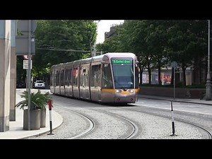 Citadis 5000 class trams on the Luas Green Line (23-8-2014)