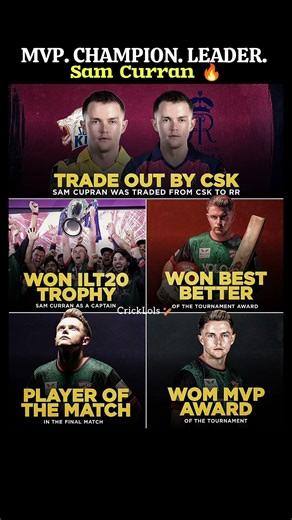 From CSK to RR — Sam Curran Never Stops Winning 💥