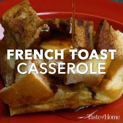 "I love the fact it's assembled the night before. Makes for an easy, weekend breakfast." Get our French Toast Casserole recipe here —> https://trib.al/rhyA8ST | Taste of Home