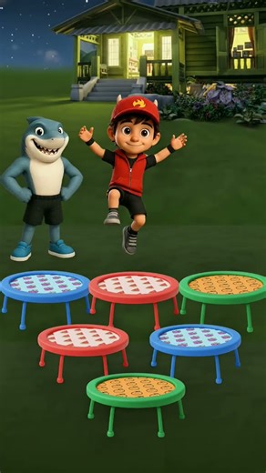 Tantangan trampolin 💥Jangan salah lompat ‼️ #funny #animation #shorts