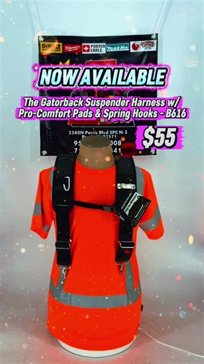 The Gatorback Suspender Harness w/ Pro-Comfort Pads & Spring Hooks - B616 $55 #thegatorbacktoolbelt #gatorbacksuspenders #suspenders #toysforbigguyspowertools @juanramirez2808 @Ramírez @T.4.B.G #2