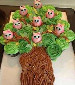 342K views · 5.6K shares | OWLS IN A TREE CAKE made with CUPCAKES! What do you think? | Crafty Morning | Facebook