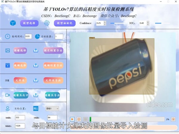 基于YOLOv7算法的高精度实时垃圾目标检测识别系统