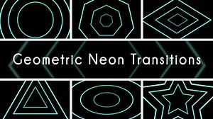 Neon Geometric Shapes Glowing Loop Animation Pack