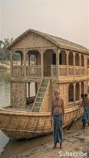 Old Man Builds a Bamboo Boat Alone 😳🌊 (Unbelievable Skill!)