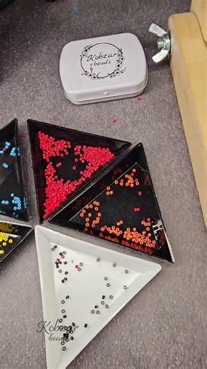 Miyuki delica beaded bracelet in progress. Loombeading for beginners.