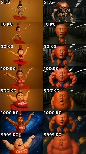 COCA COLA & APPLE DIN DIN DUN WEIGHT EVOLUTION SINGING "Dramatic Expression" #funny #shorts #memes