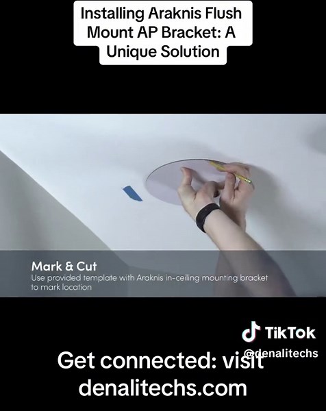Installing the Araknis In-Ceiling AP Bracket for seamless network coverage! #HomeAutomation #SmartHome #TechInstall #DenaliTech #Araknis #InCeilingAP