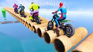 Marvel's Spider-Man Drives Dirt Bike and Races with Superheroes on the Pipes #Kidsgame #Kidgame #Funnycartoon #Peppapig #Monstercar #Blaze #Carforkids #spiderman #avenger #marvel #hulk #ironman #batman #antman #superman #blackpanther | Funny Cartoon