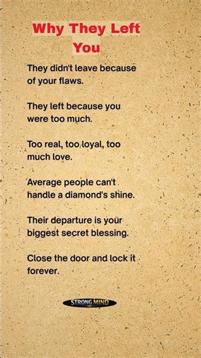 Why they left you