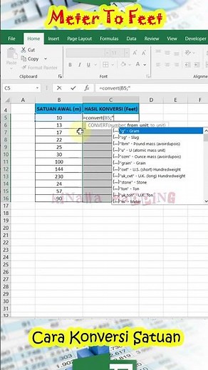 UNIT CONVERSION IN EXCEL #metertofeet #Convert #learnexcel #UnitConversion