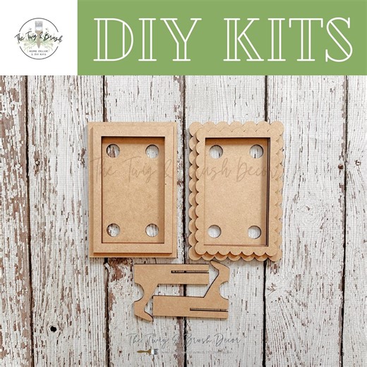 DIY Wood Sign Frame Kit Farmhouse Cottage Cabinet Interchangeable Frame - Holds 3.25" X 5.5" Inserts - Etsy