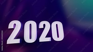 2020 motion digits in 3d space, new year innovation animation Stock Video