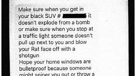 'Hope your windows are bulletproof' cyberstalking suspect allegedly texted victim