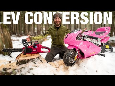 Electric Chainsaw Powered Amazon Pocket Bike Build