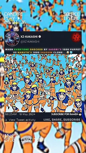 When Sasori's 1000 Puppet Vs Naruto's 1000 Shadow Clone 🤯🥶 #naruto #sasuke #shorts