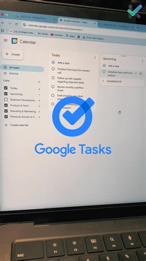 kaytask on Instagram: "Google Tasks is seriously underrated—and completely FREE! 🎯 Most Google Workspace users don’t realize how powerful the full-screen mode actually is. You get seamless task management without switching apps. Here’s what makes it great: ✅ Full-screen view inside Calendar ✅ Instant drag-and-drop reordering ✅ Multi-list management that actually works ✅ Auto-sync across all your devices Perfect for professionals who want to streamline their workflow without adding another subsc