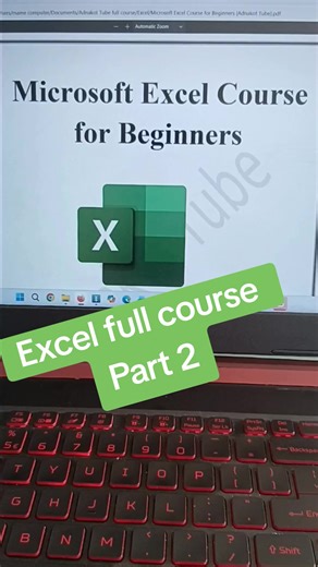 Microsoft excel full course part 2 #basiccomputer #excel #tutorial #learnontiktok #tech
