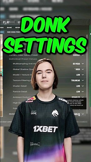 BEST PRO #CS2 Video Settings For STRETCHED (Donk) #shorts