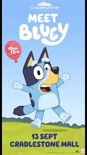 392 reactions · 20 shares | Bluey is coming to Cradlestone Mall. Get ready for an unforgettable morning of fun and laughter as your little ones meet everyone’s favourite Blue Heeler pup.  13 September  10am – 12pm  Cradlestone Mall Bring the kids, your cameras, and all the Bluey love for a paw-some day out. ✨ #CradlestoneMall #MeetBluey #FamilyFun #BlueyFans #KidsEvent | Cradlestone Mall - Endless Discovery | Facebook