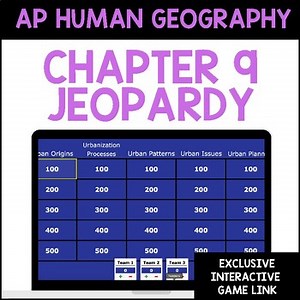 AP Human Geography Chapter 9 Jeopardy Review Game: Urban Geography