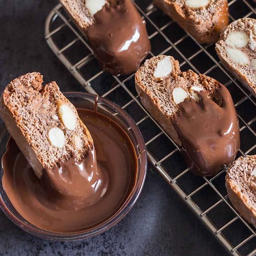 Whatever you call these Biscotti or Cantucci, they are a must make this Holiday Season. Chocolate Almond Biscotti! Get the Recipe - https://anitalianinmykitchen.com/chocolate-almond-biscotti/ | An Italian in my kitchen