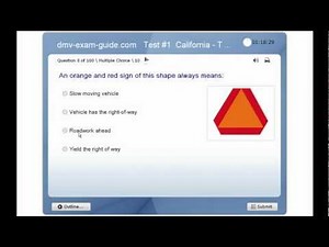 DMV California Driver Permit Test - Traffic Signs & Driving Rules - Practice Exam #1 (Part 1)