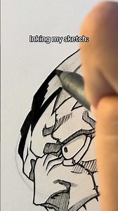 Jmarron inking his sketch || Jmarron