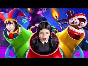 MAGICZNY CYFROWY CYRK w Realu! EKSTREMALNE WYZWANIE WEDNESDAY ADDAMS: ZABAWA W CHOWANEGO!