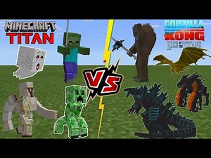 Godzilla and Kong [Rise of Titans Addon] VS Minecraft TITANS V3.1[TITAN MONSTER BATTLE]
