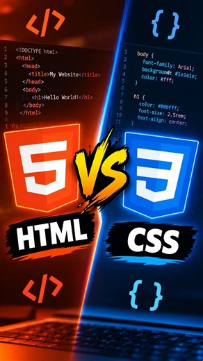 HTML vs CSS ⚔️ #HTML #CSS #WebDevelopment #Coding #Programming #Shorts