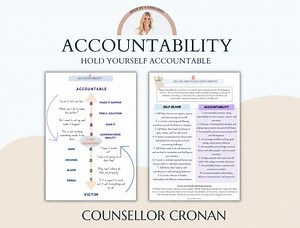 Accountability Worksheets - Self-blame Vs Accountability. Accountability Ladder, Self-awareness, Self-growth, Positive Mind, Business Coach - Etsy