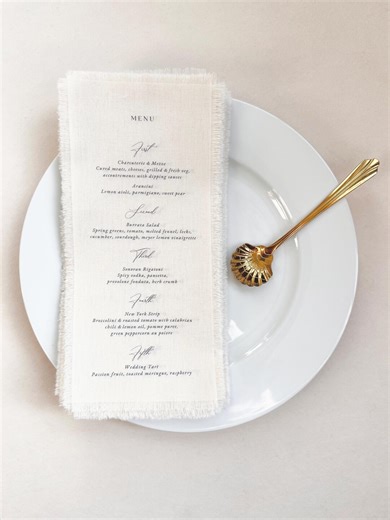 Wedding Menu, Baptism - Fabric Menu - Cotton and Linen Fabric, Modern Calligraphy - Etsy Australia