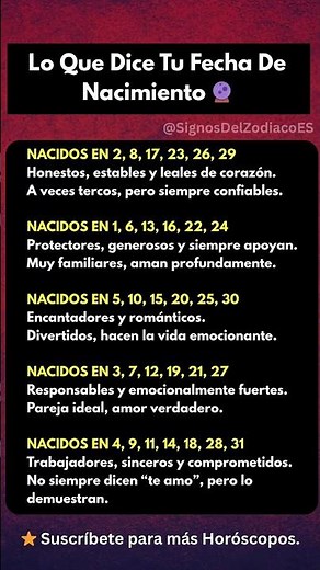Lo Que Dice Tu Fecha De Nacimiento 🔮 #astrología #signoszodiacales #zodiacales #signos