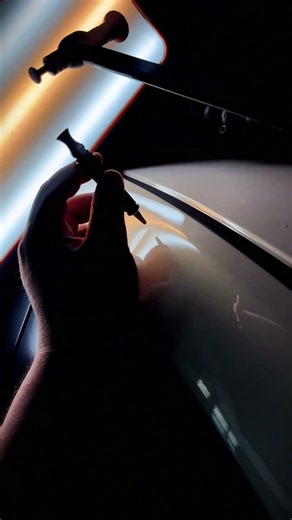 One-shot dent repair for minor car body pulls #DentRepair #SharkSkinCarDentRepair