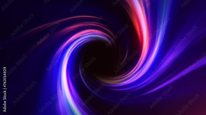 Abstract multicolored blue purple tunnel swirling from energy lines of glowing bright digital futuristic hi-tech background. VJ for music videos, shows, events, broadcasts, slideshows. 4k 60fps loop.