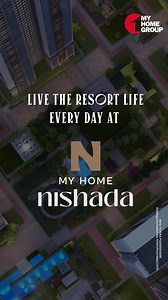 Wake up to the serenity of lush landscapes, unwind in world-class amenities, and experience the calm of resort-style living every single day. My Home Nishada isn’t just a home, it’s your everyday escape. ✅Ultra-luxury 3 & 4 BHK residences ✅Expansive green zones & water features ✅Premium clubhouse with lifestyle amenities ✅Located in Neopolis, Kokapet | My Home Constructions | Facebook
