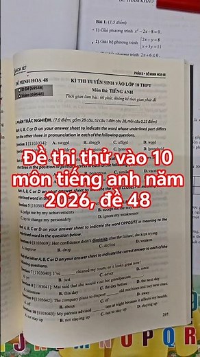 Đề thi thử vào 10 môn tiếng anh năm 2026, đề 48