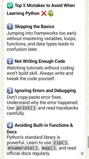 Top 5 Mistakes to Avoid When Learning Python.