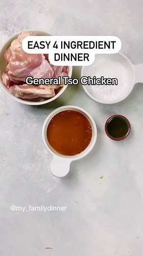 Try this easy 4 ingredient general tso chicken dinner! Dump and go slow cooker meal recipe beliw ⬇️ Ingredients: 2-3 lbs chicken thighs 1/4 cup tapioca starch 1 tbsp olive oil 1 cup general tso sauce Freezer Meal Prep Directions: 1. Label freezer bag 2. Add chicken, tapioca starch and olive oil to bag and shake. 3. Add General Tso Sauce (find a homemade sauce on my site) 4. Freeze for up to 6 months Cooking Directions: 1. Thaw overnight in fridge or in the morning in water (meal may not be 100% 