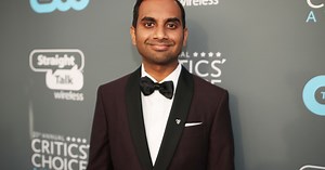 Aziz Ansari performing stand-up in November show