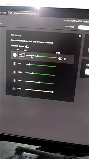 How to adjust DPI on Razer Deathadder Essential mouse #razer #razer-mouse #gaming-mouse #mouse
