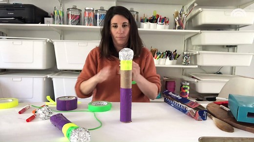 Erica Domesek of P.S. – I Made This… demonstrates how to make a microphone from a paper towel roll and foil. | Today Show