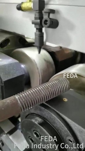 Two-axis thread rolling machine for machining external threads on rods. #threadrollingmachine
